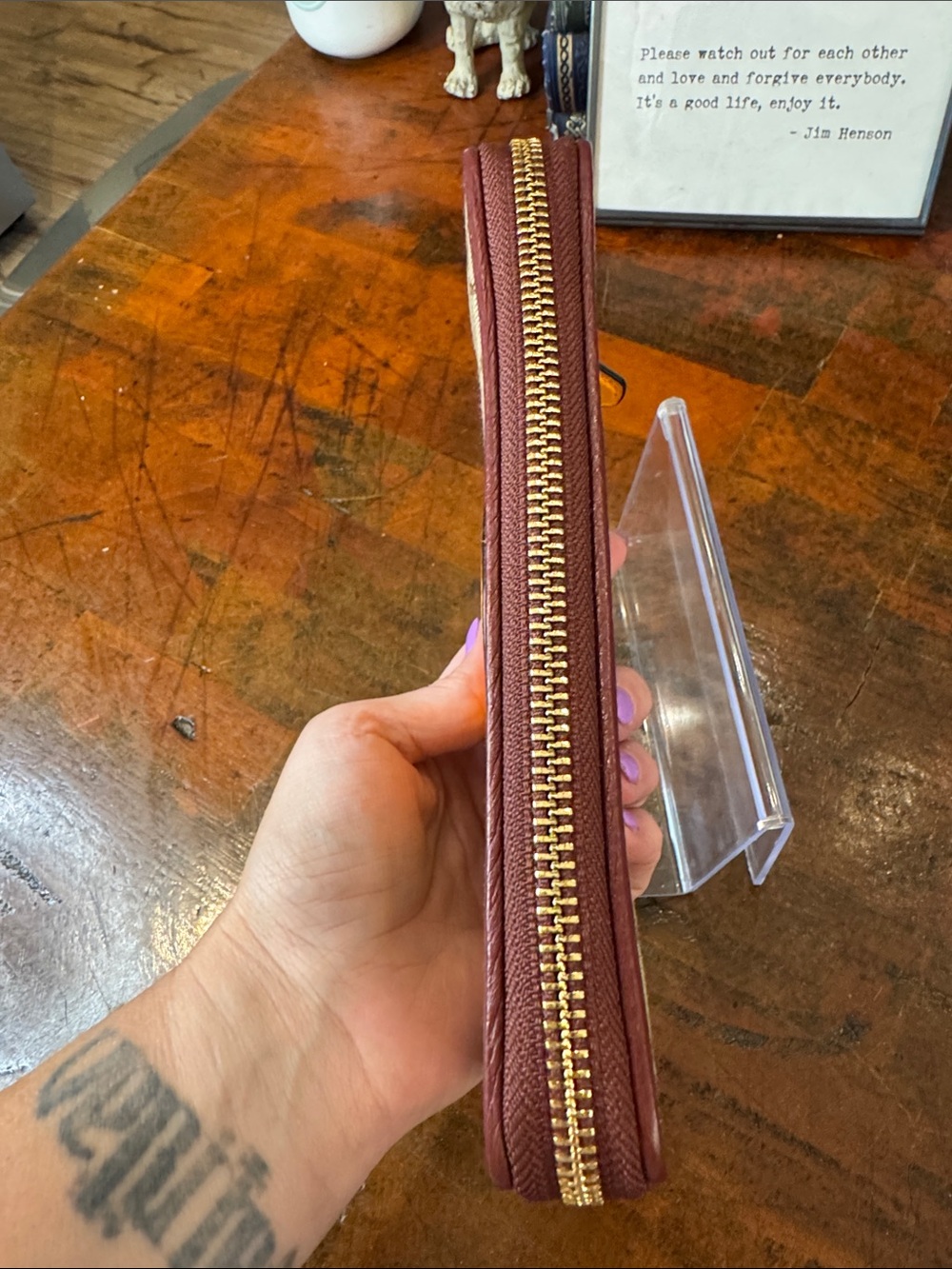 Coach Dempsey Large Phone / Accordion Zip Wallet - Picture 7 of 12
